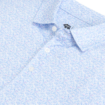 Snack Bar Printed Performance Polo - Orchid