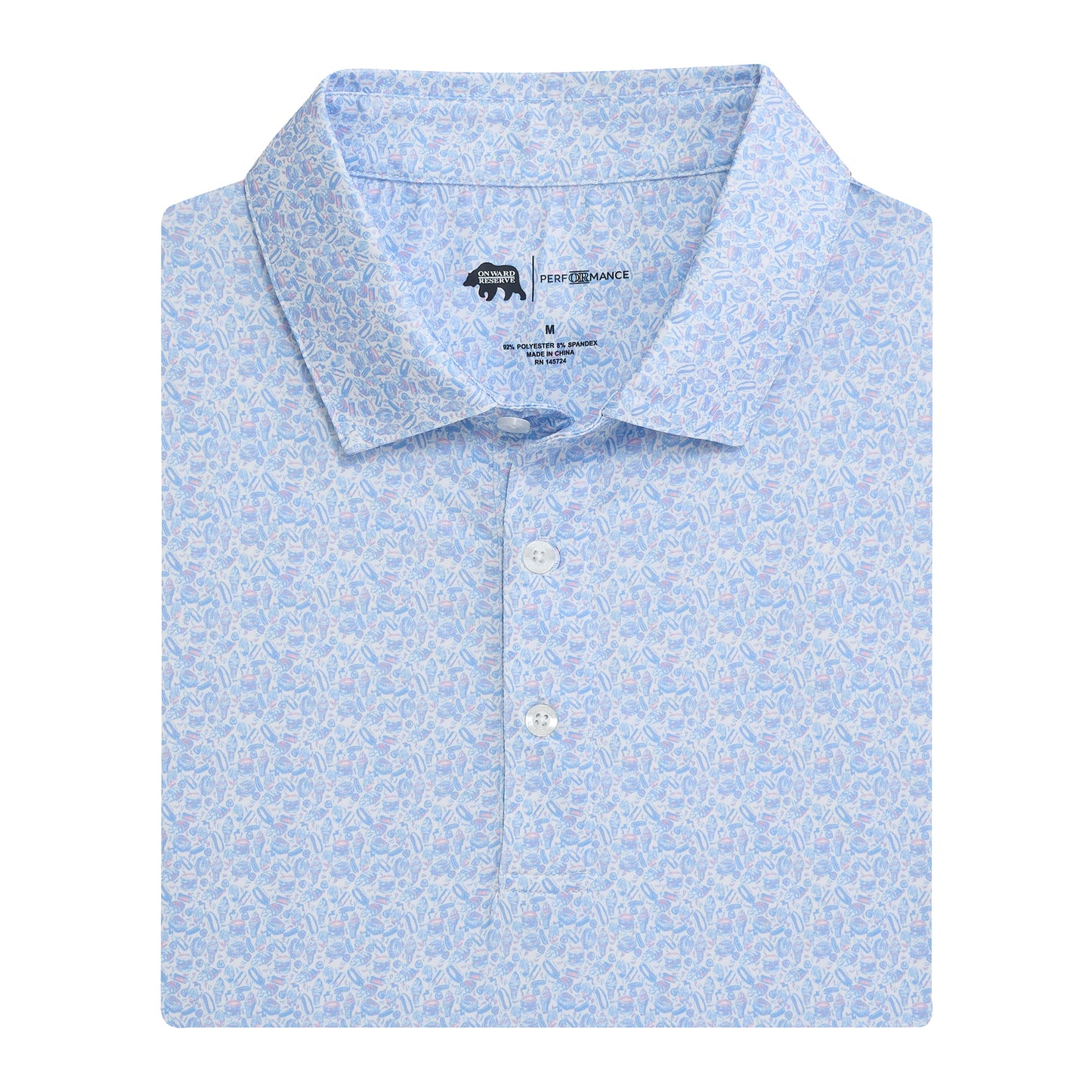 Snack Bar Printed Performance Polo - Orchid