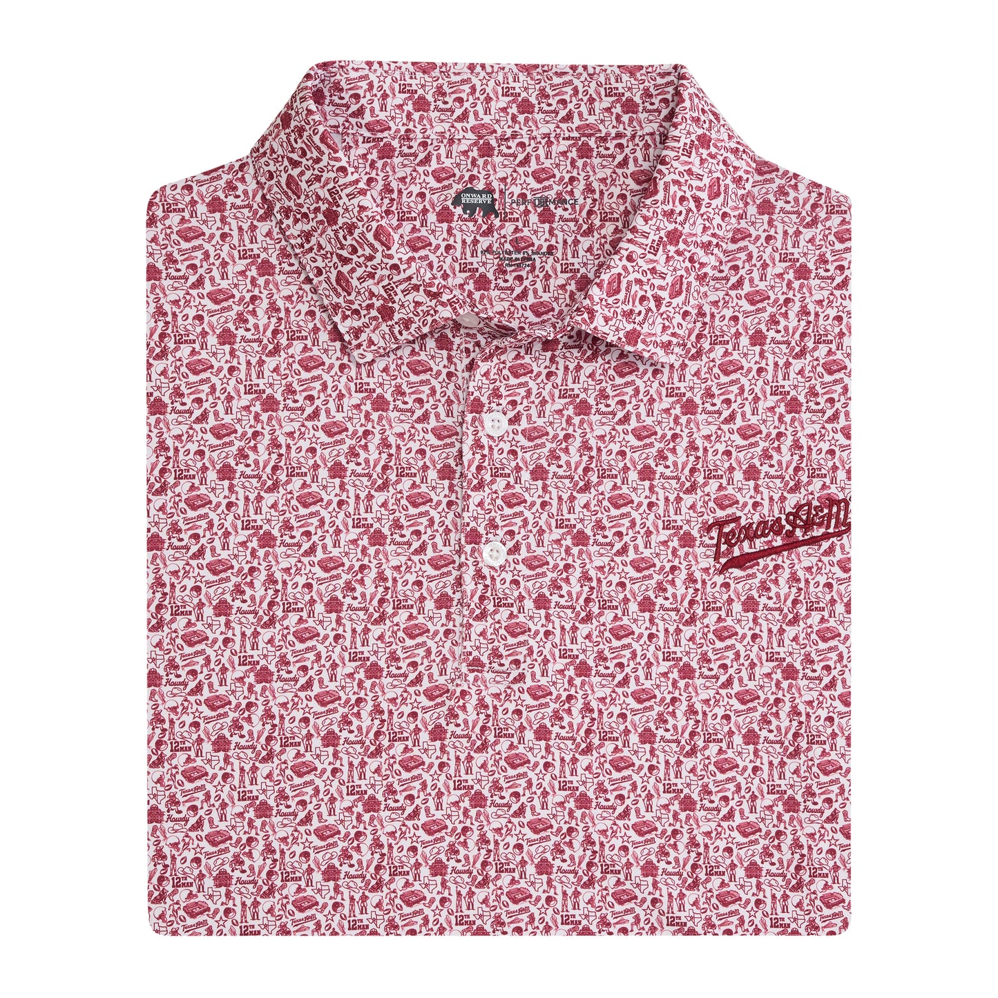 Texas A&M Icons Printed Performance Polo - White