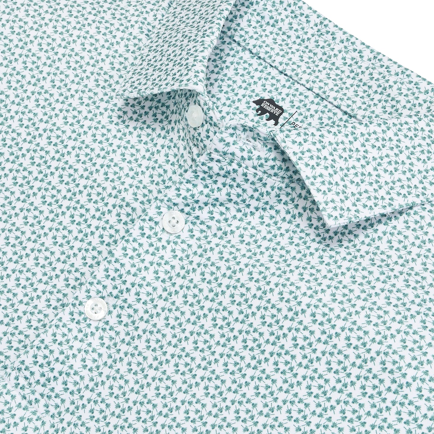 Thistle Printed Performance Polo - Mallard Green