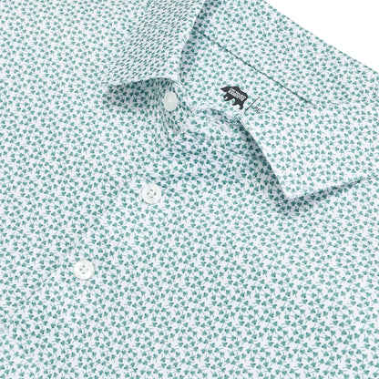 Thistle Printed Performance Polo - Mallard Green
