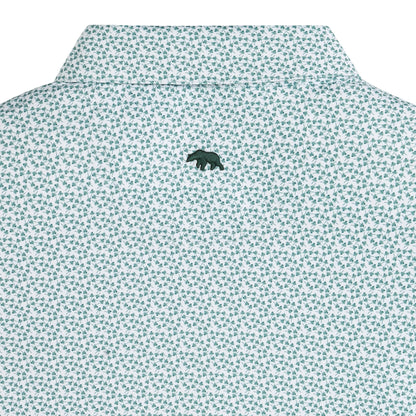 Thistle Printed Performance Polo - Mallard Green