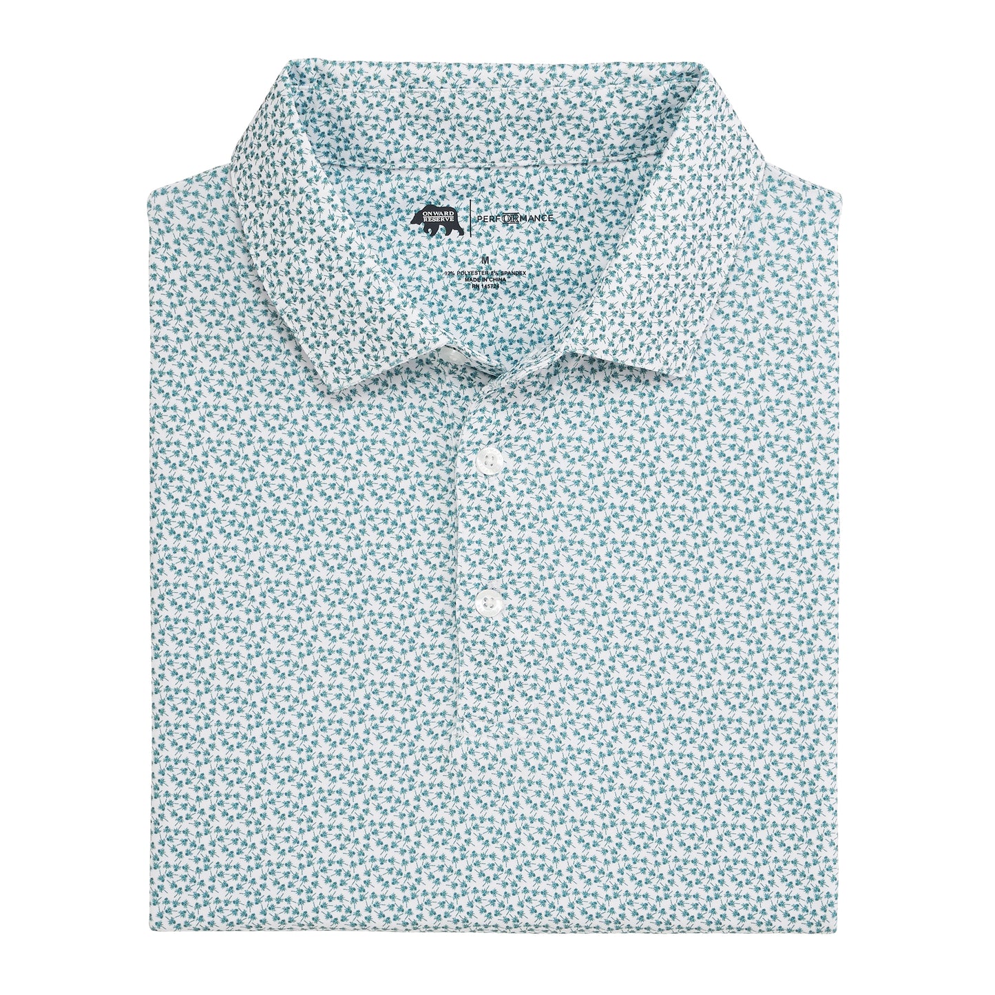 Thistle Printed Performance Polo - Mallard Green