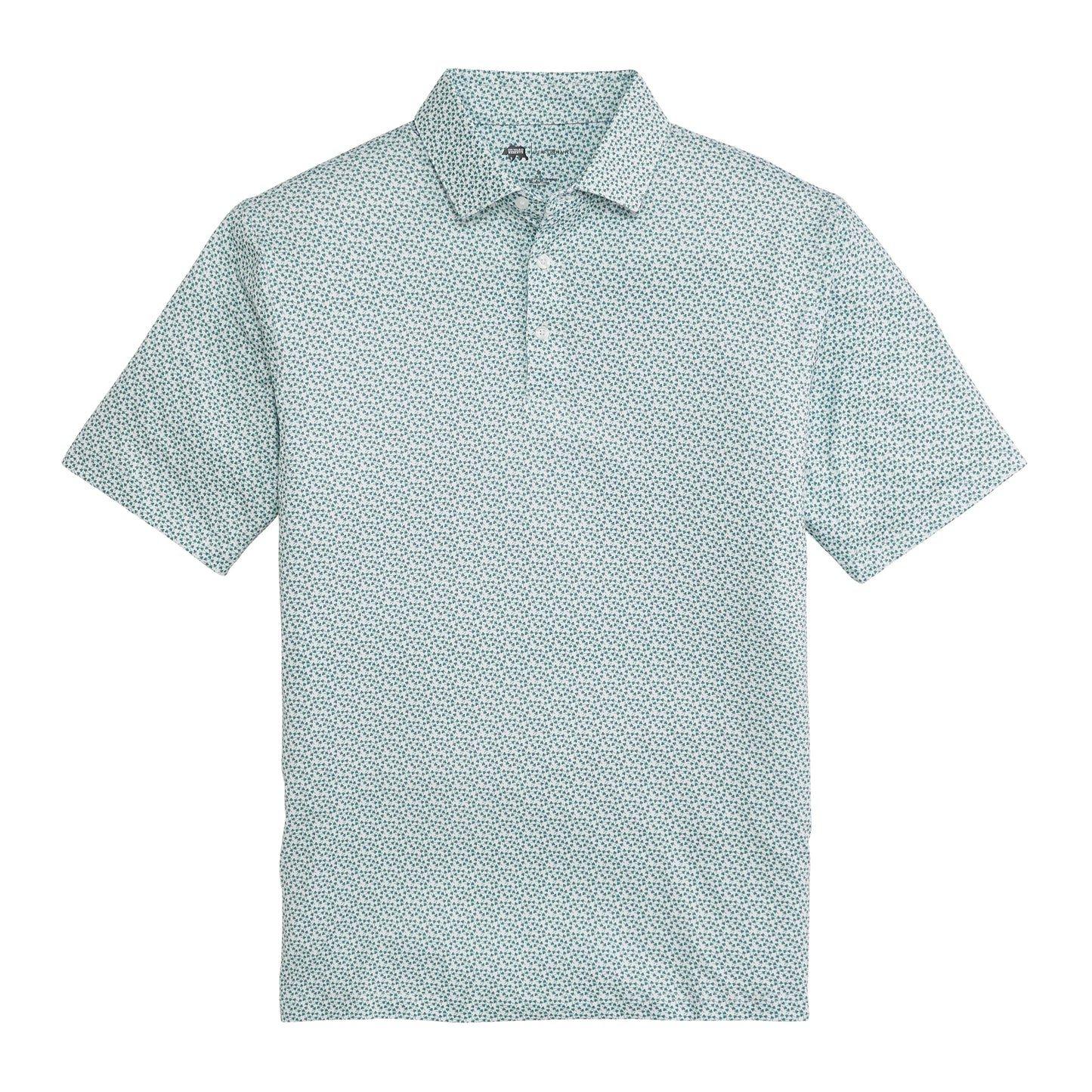 Thistle Printed Performance Polo - Mallard Green