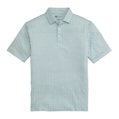 Thistle Printed Performance Polo - Mallard Green
