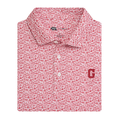 Georgia Icons Printed Performance Polo - White