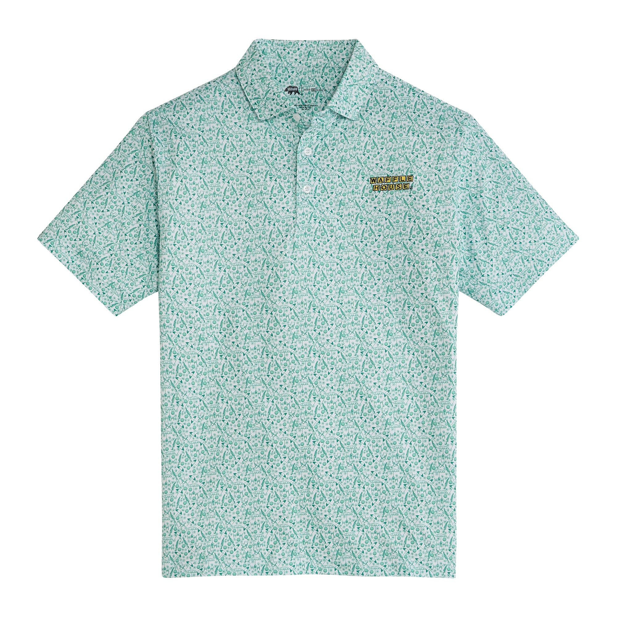 Waffle House Golf Legend Printed Performance Polo - White – Onward