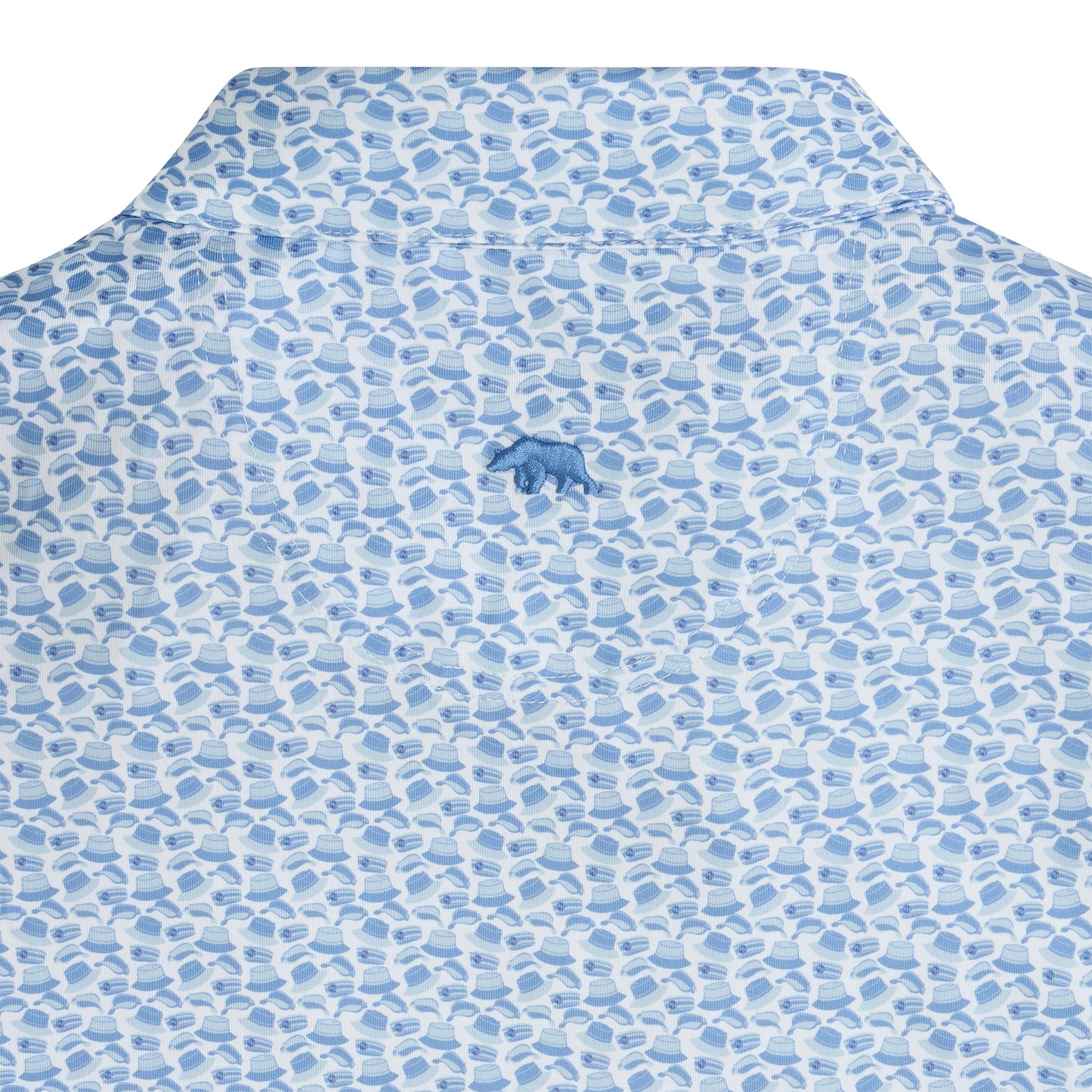 Waffle House Hat Trick Printed Performance Polo - Sky