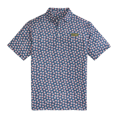 Waffle House Vintage Marquee Printed Performance Polo - Ensign Blue