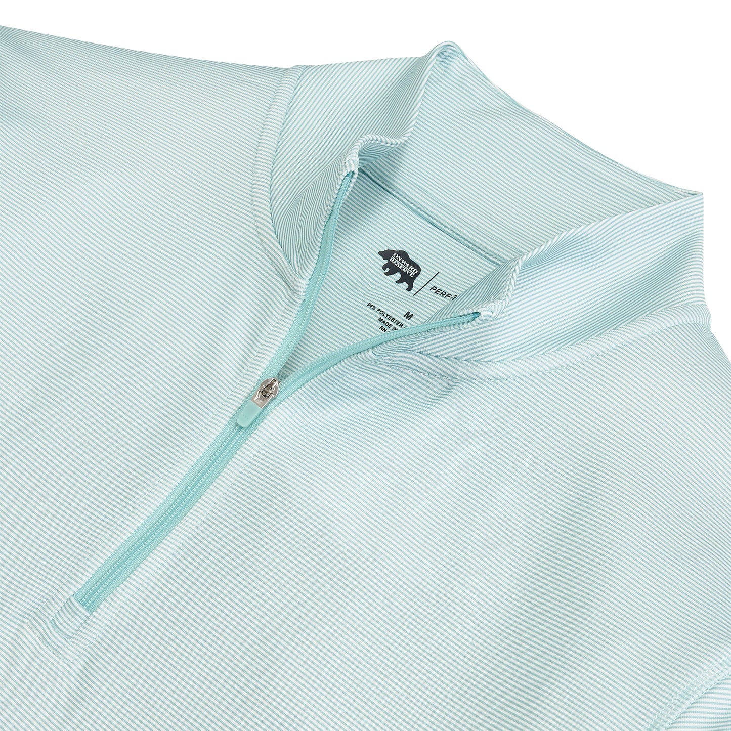 Hairline Stripe Printed Performance 1/4 Zip - Aquifer