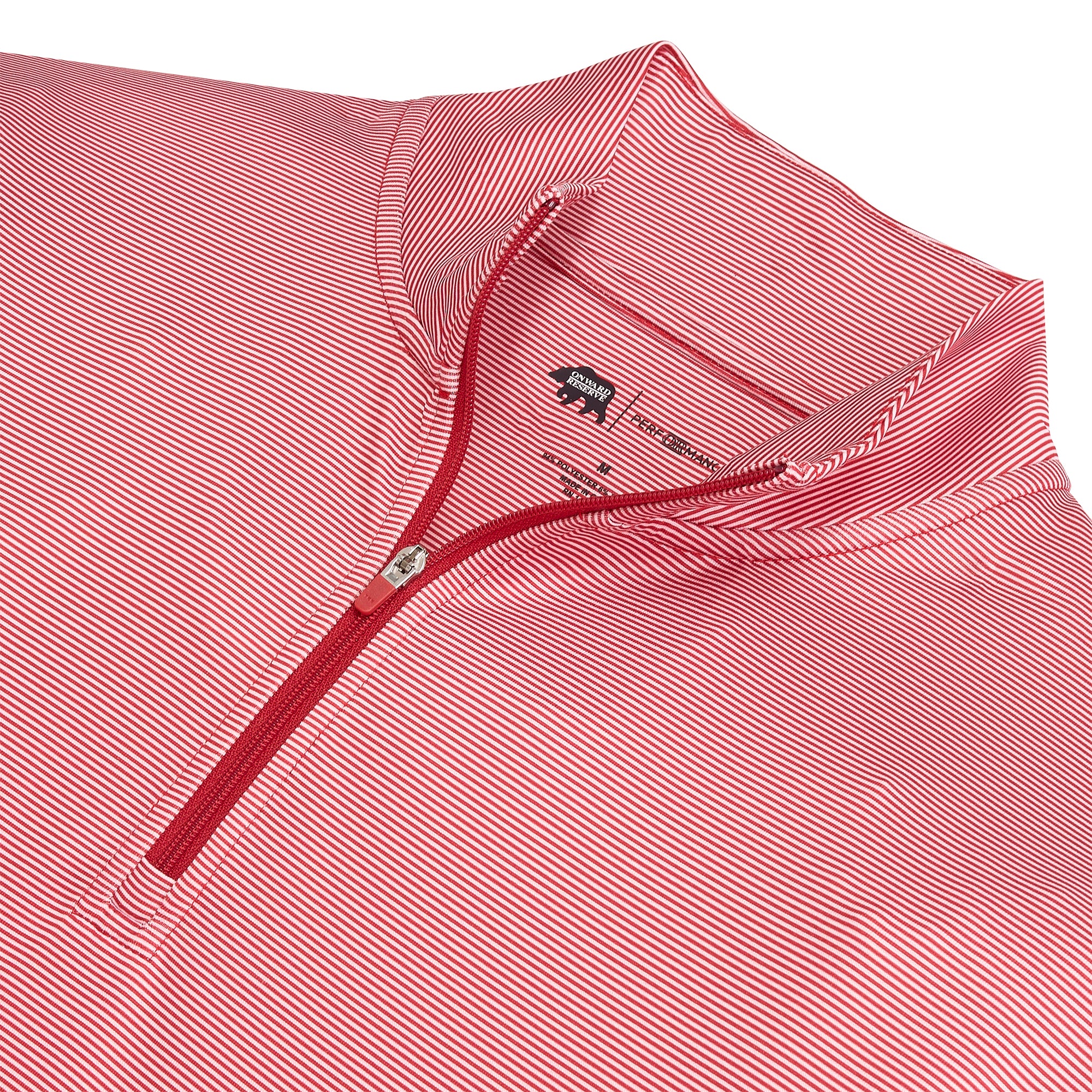 Hairline Stripe Printed Performance 1/4 Zip - Red – Onward Reserve