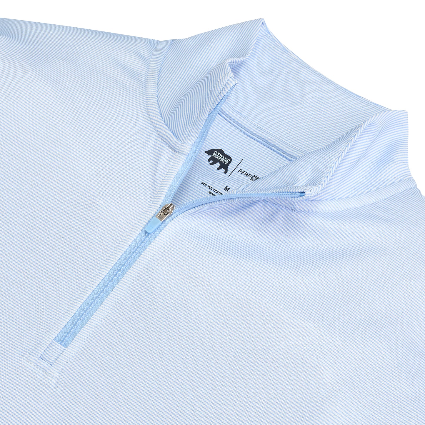 Hairline Stripe Printed Performance 1/4 Zip - Sky