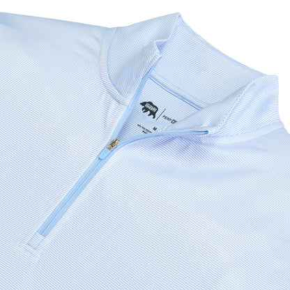 Hairline Stripe Printed Performance 1/4 Zip - Sky