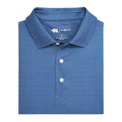 Out of Office Printed Performance Polo - True Navy