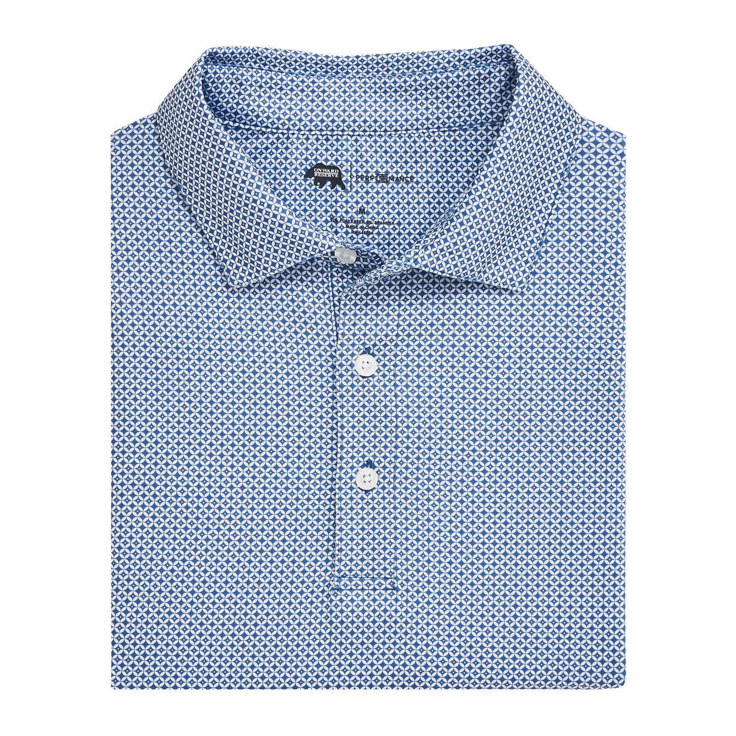 Scope Printed Performance Polo - Blue Horizon