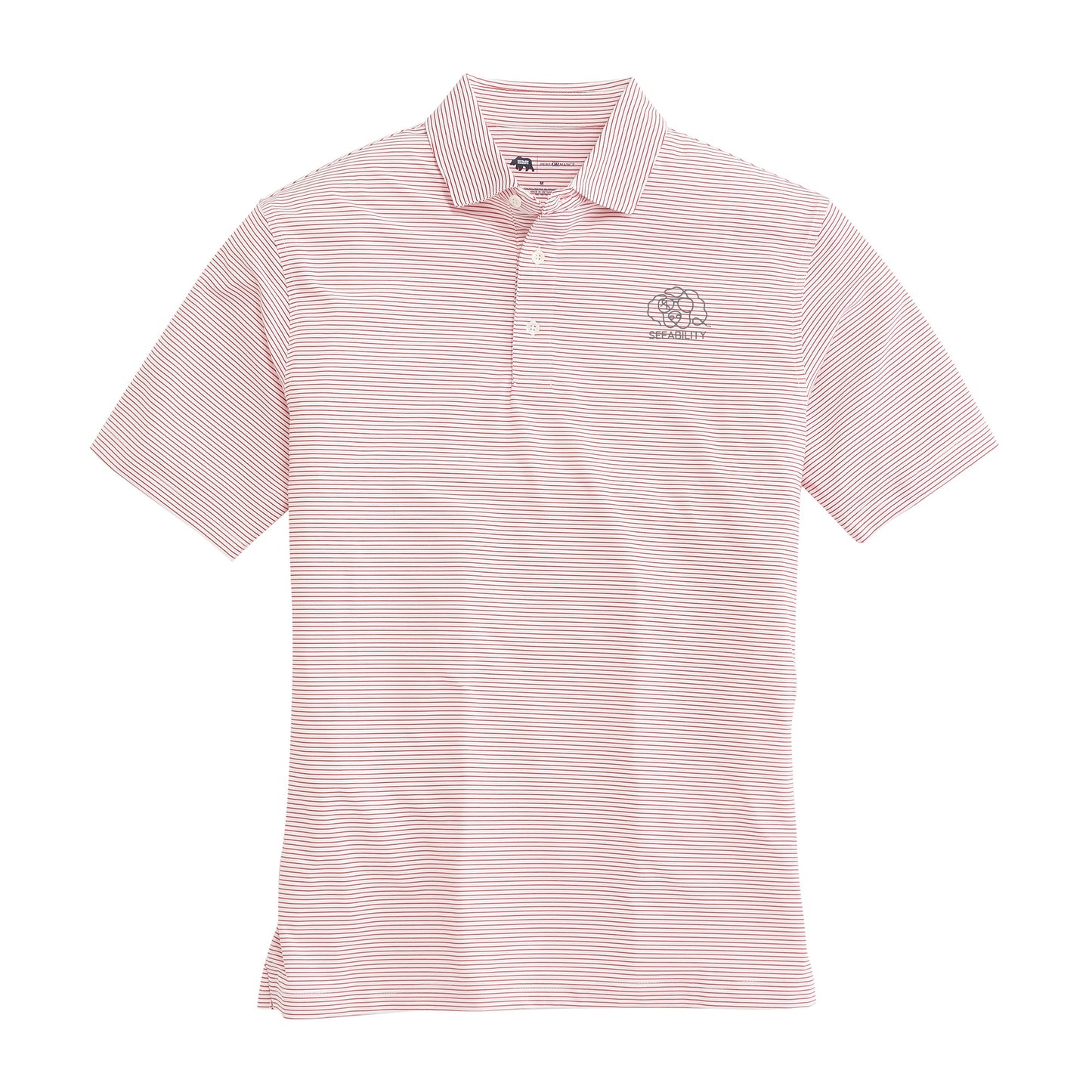 Seeability Birdie Stripe Performance Polo - Red