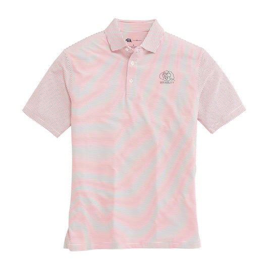 Seeability Birdie Stripe Performance Polo - Red