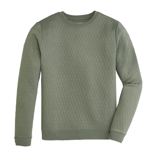 Clarke Quilted Crewneck - Sea Spray