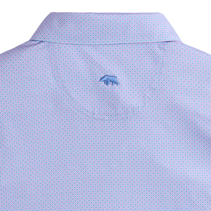 Range Printed Performance Polo - Flamingo Plume