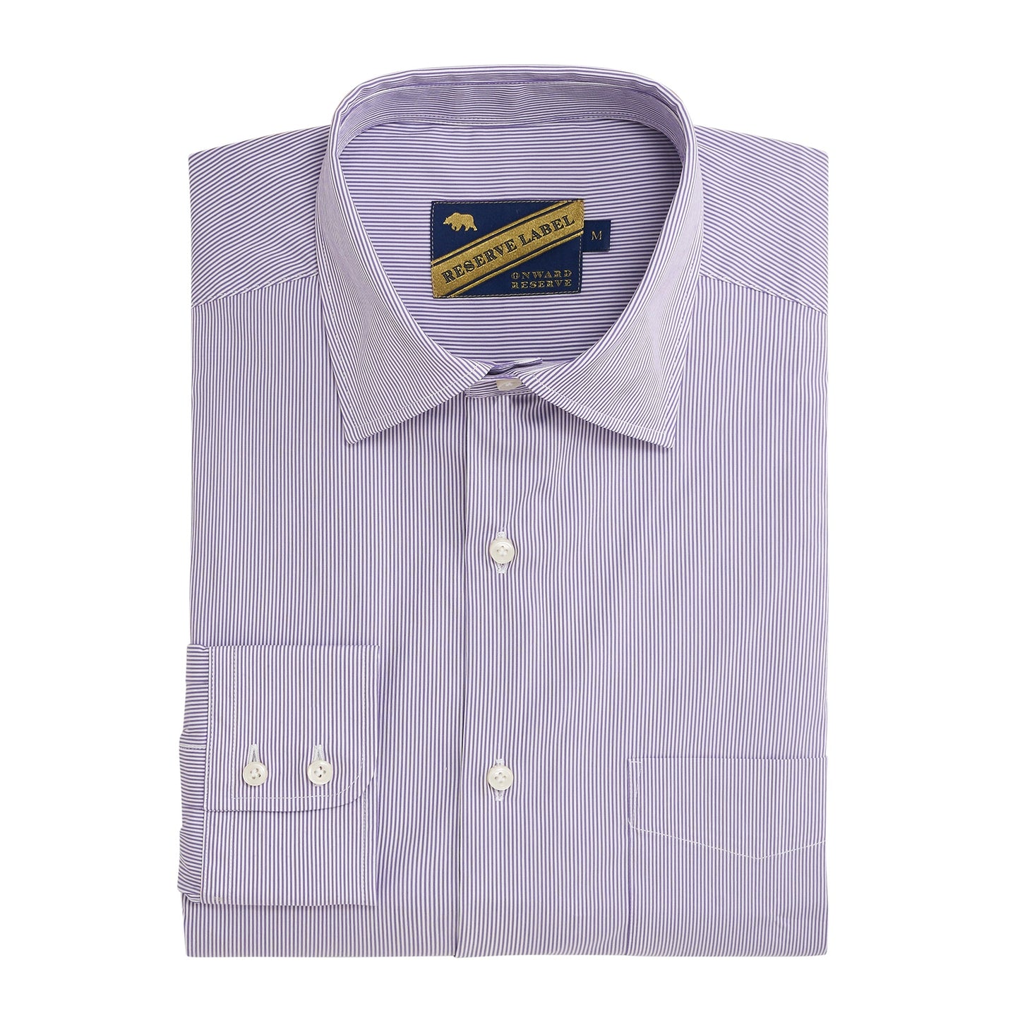Daybreak Ticking Stripe Reserve Spread Collar - Daybreak