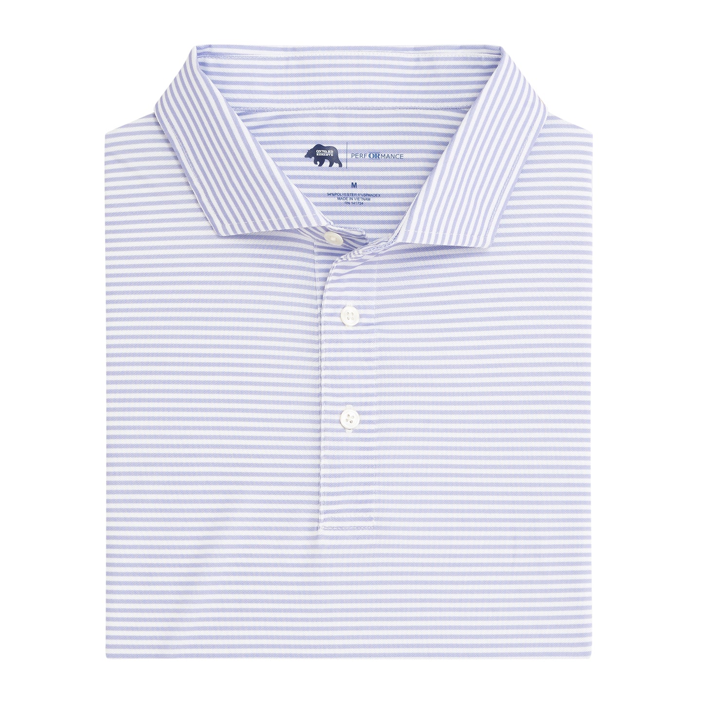 Echo Stripe Performance Pique Polo - Iris