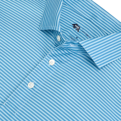 Echo Stripe Performance Pique Polo - Riviera