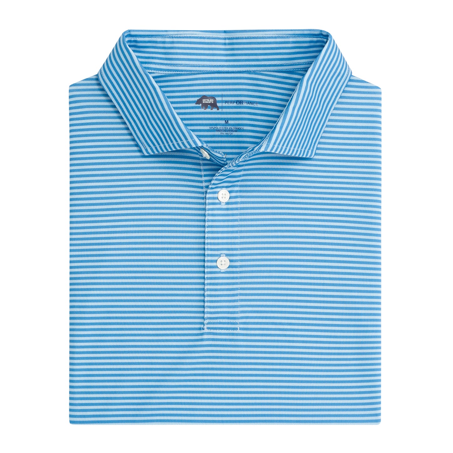 Echo Stripe Performance Pique Polo - Riviera