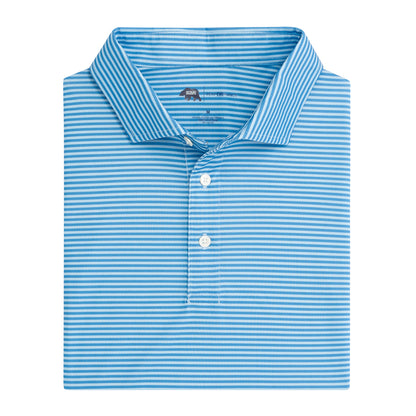 Echo Stripe Performance Pique Polo - Riviera