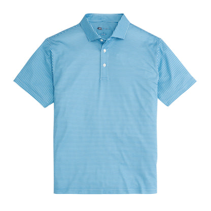 Echo Stripe Performance Pique Polo - Riviera