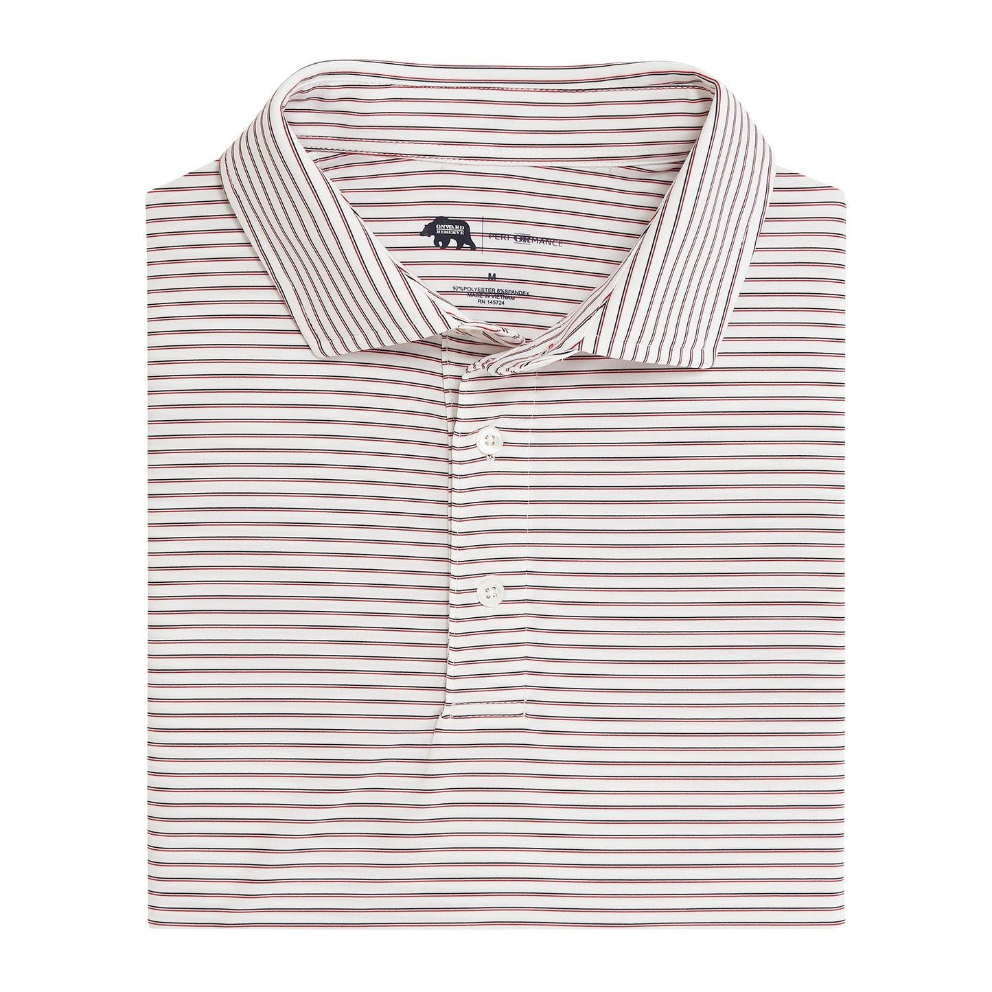 Scout Stripe Performace Polo - Red