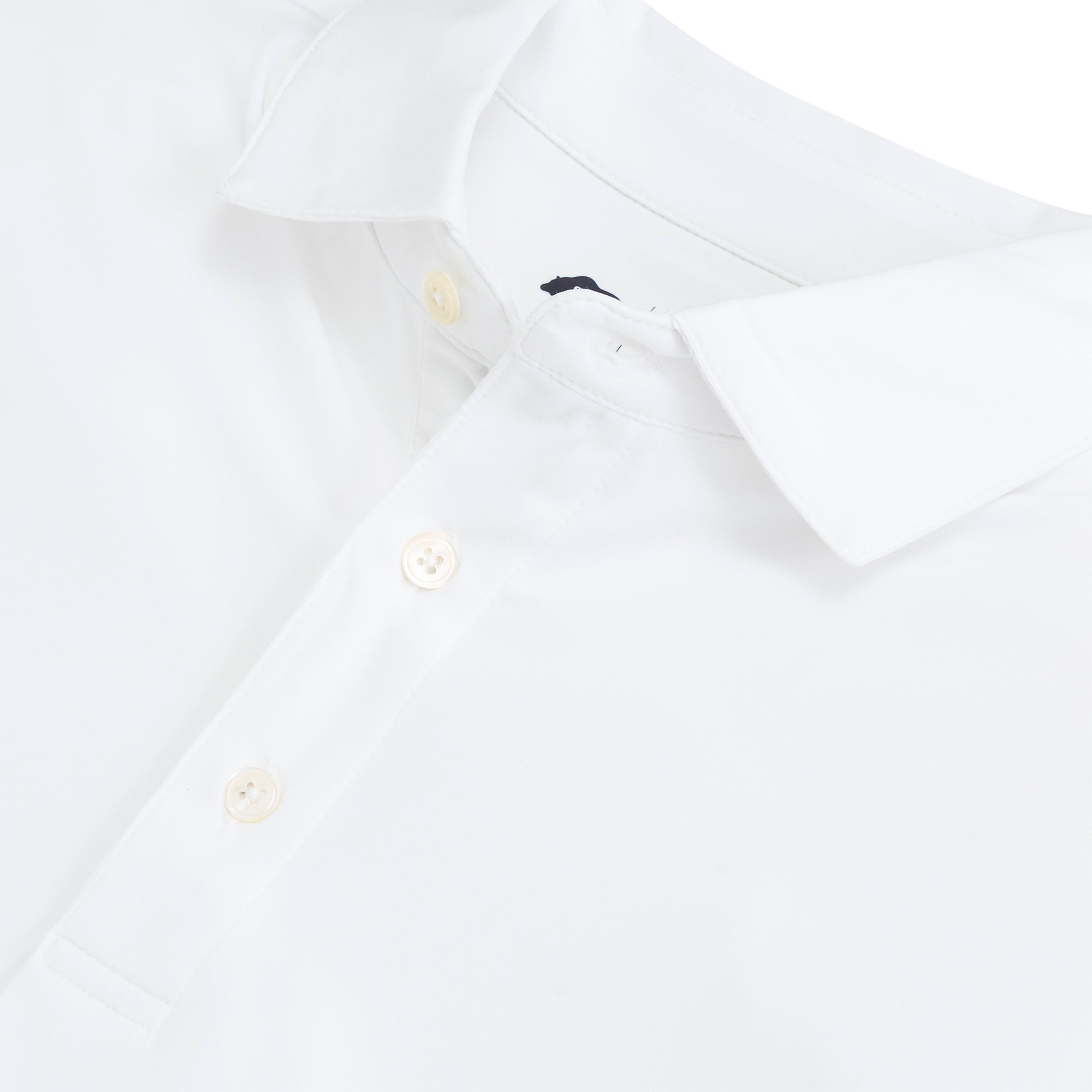 White polo button top up mens