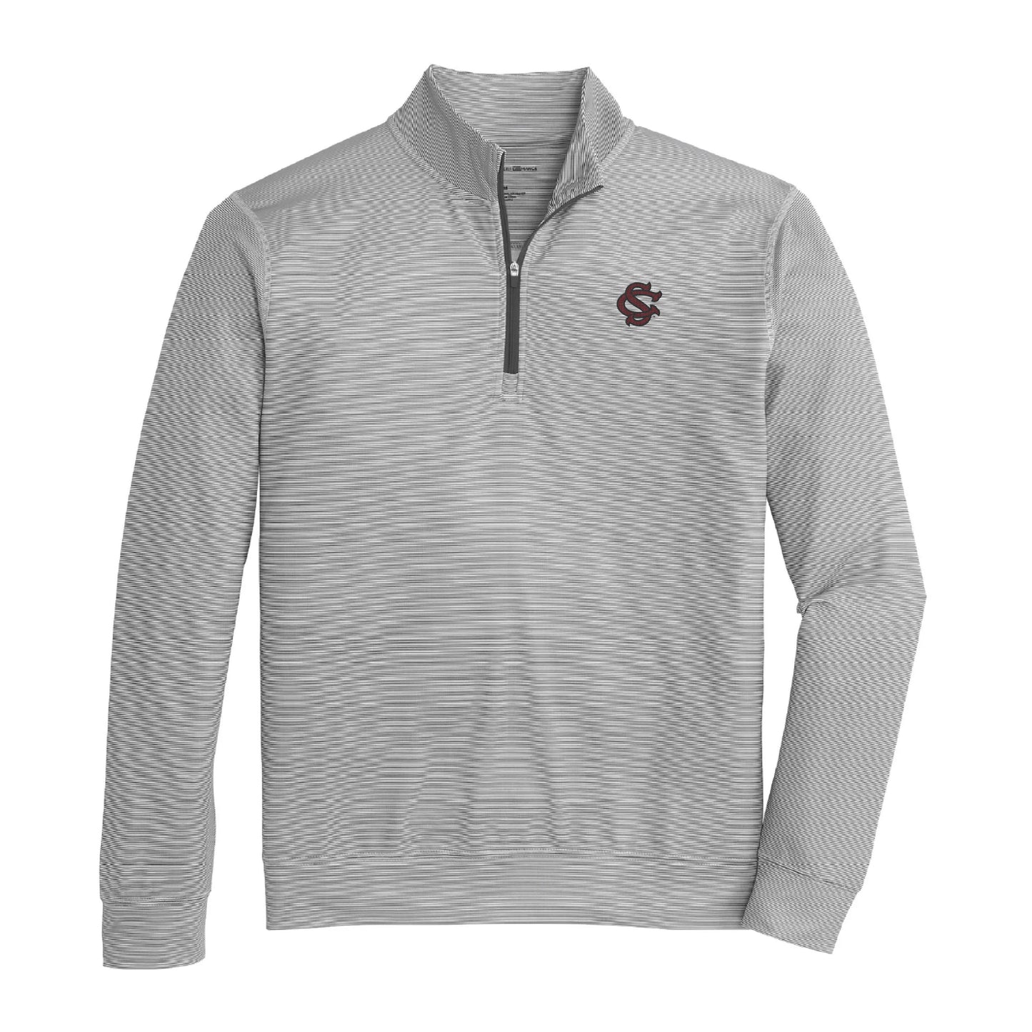 South Carolina SC Hairline Stripe Printed Performance 1/4 Zip - Black