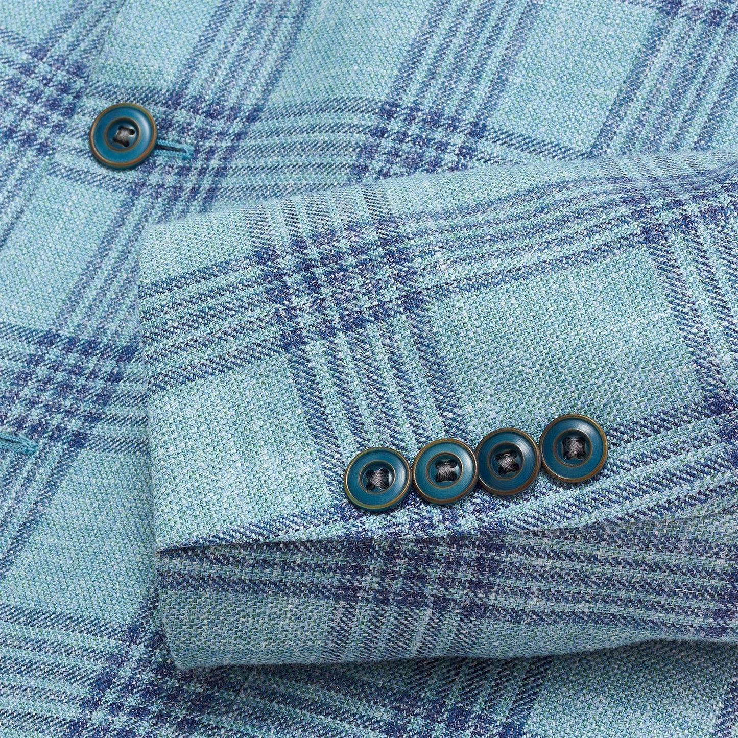 E. Thomas Deep Sea Plaid Sport Coat