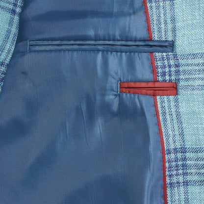 E. Thomas Deep Sea Plaid Sport Coat