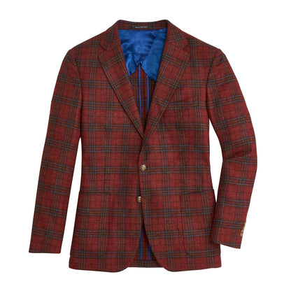 Di Pray Brick Plaid Sport Coat - Brick Red