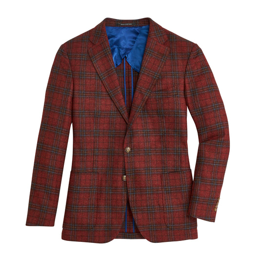 Di Pray Brick Plaid Sport Coat - Brick Red
