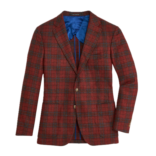 Di Pray Brick Plaid Sport Coat - Brick Red