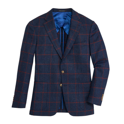 Di Pray Ensign Windowpane Sport Coat - Ensign Blue