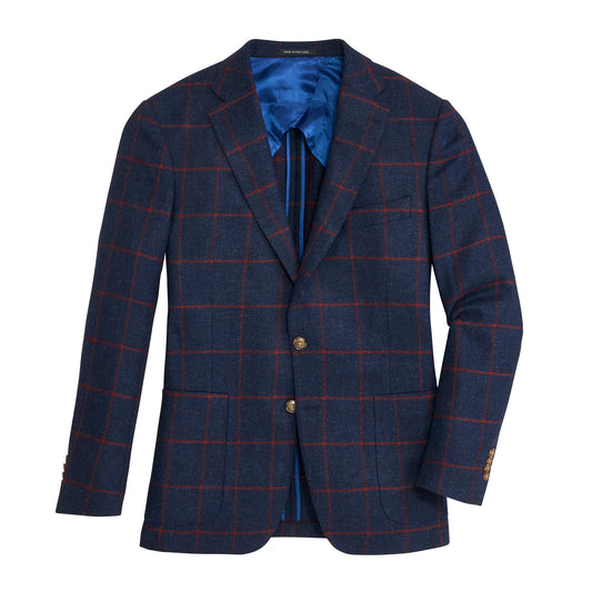 Di Pray Ensign Windowpane Sport Coat - Ensign Blue