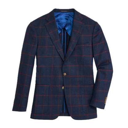 Di Pray Ensign Windowpane Sport Coat - Ensign Blue