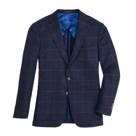 Di Pray Ensign Windowpane Sport Coat - Ensign Blue