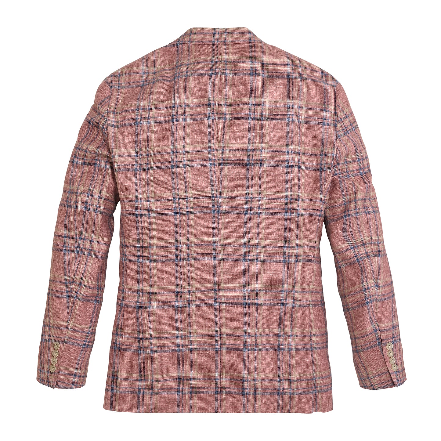 E. Thomas Coral Plaid Sport Coat