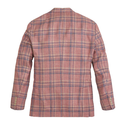 E. Thomas Coral Plaid Sport Coat