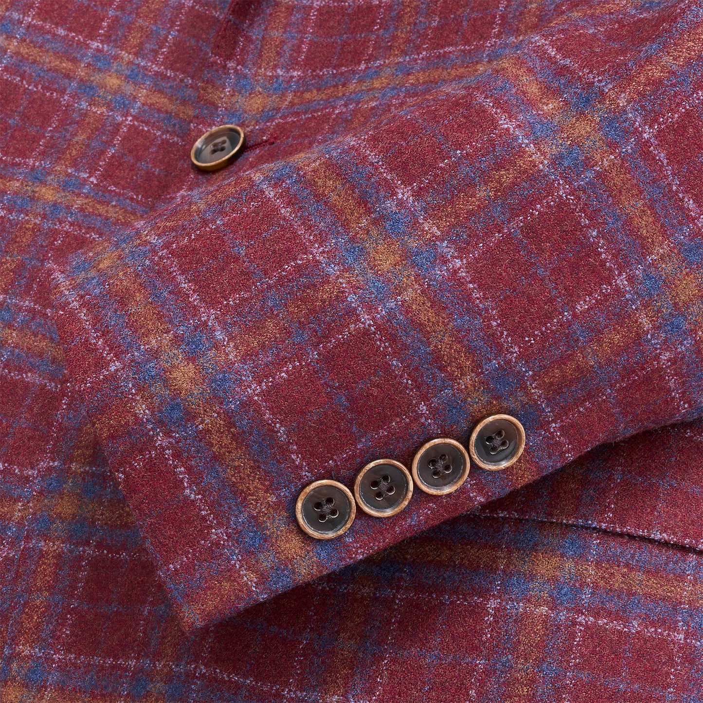 Reda Earth Red Golden Oak Plaid Sport Coat