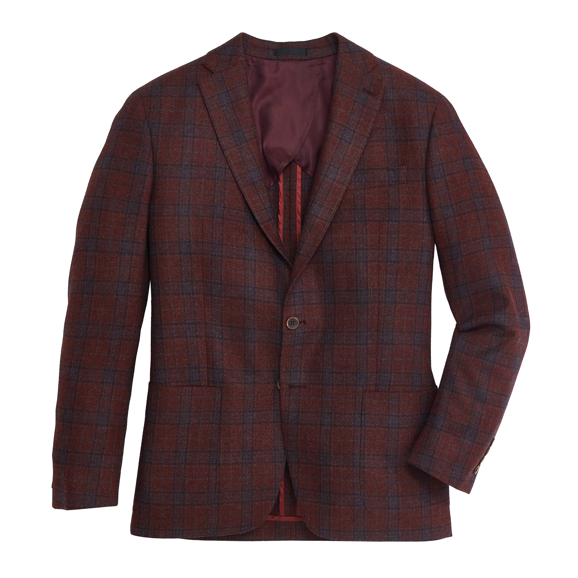 Lanificio Di Pray Earth Red Country Blue Plaid Sport Coat Onward Reserve