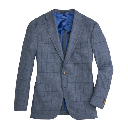 Barberis Captains Windowpane Sport Coat - Captains Blue