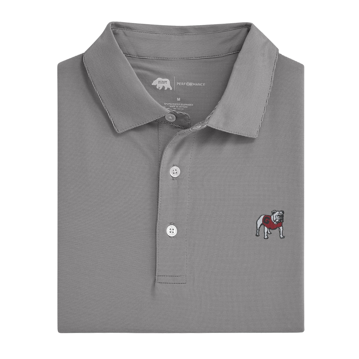 Hairline Stripe Standing Bulldog Polo