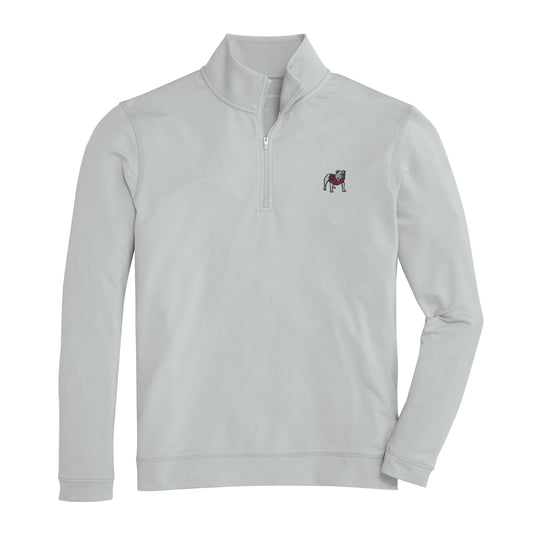 UGA Standing Bulldog Flow Performance 1/4 Zip - Mirage Grey