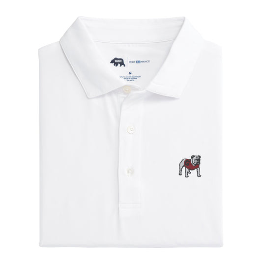 UGA Standing Bulldog Solid Performance Polo - White