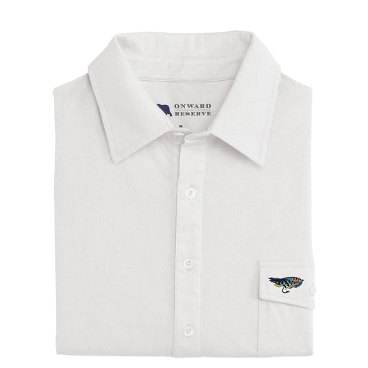 Stay Fly Old School Polo - White